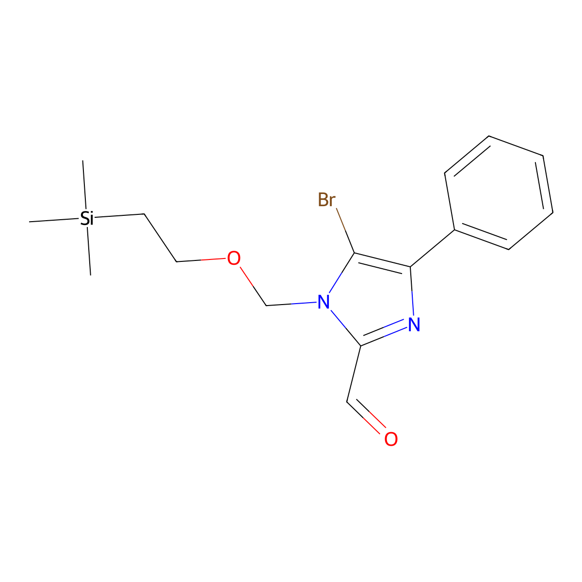 5-Bromo-4-phenyl-1-[[2-(trimethylsilyl)ethoxy]methyl]-1H-imidazole-2-carbaldehyde molecular structure, CAS 660432-21-3