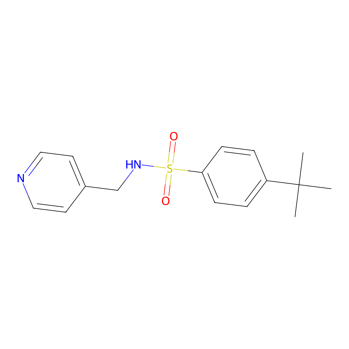 4-tert-butyl-N-(pyridin-4-ylmethyl)benzenesulfonamide molecular structure, CAS 660436-76-0