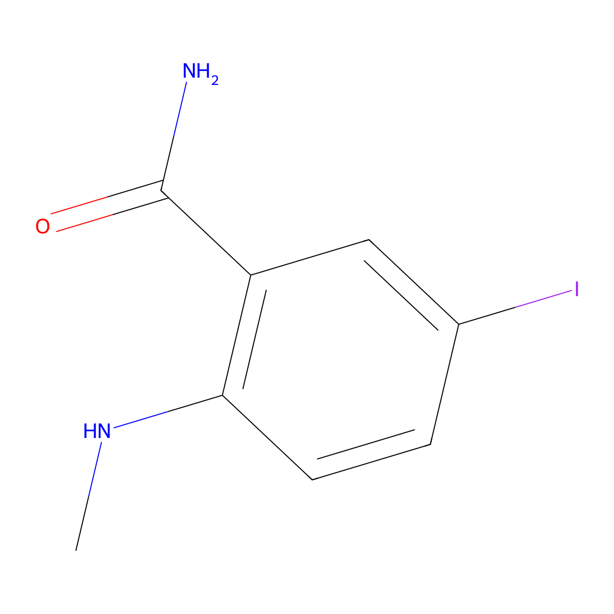 5-Iodo-2-(methylamino)benzamide molecular structure, CAS 660436-78-2