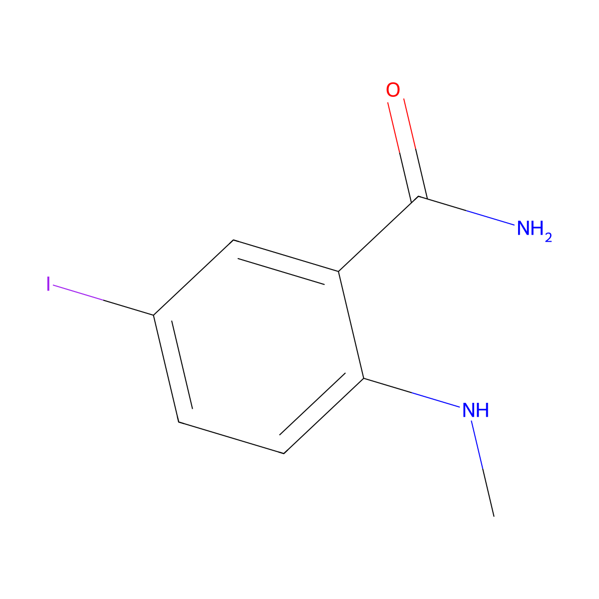 5-Iodo-2-(methylamino)benzamide molecular structure, CAS 660436-78-2