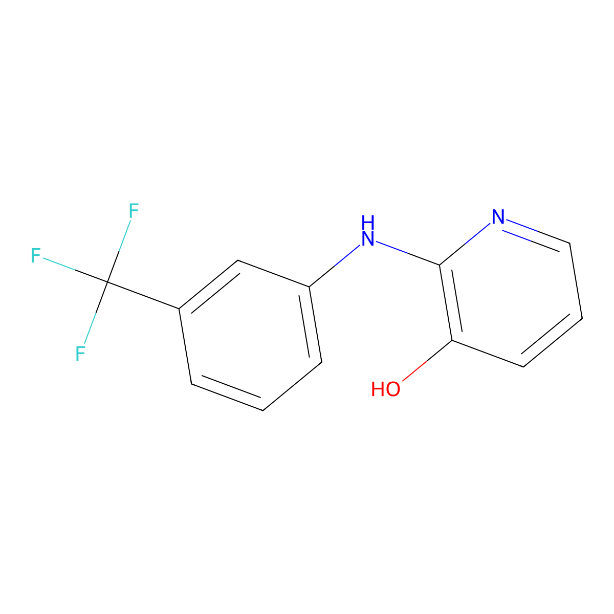 2-[3-(Trifluoromethyl)anilino]pyridin-3-ol molecular structure, CAS 66045-19-0