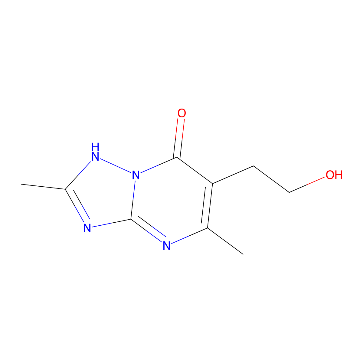 6-(2-Hydroxyethyl)-2,5-dimethyl[1,2,4]triazolo[1,5-a]pyrimidin-7-ol molecular structure, CAS 66045-39-4