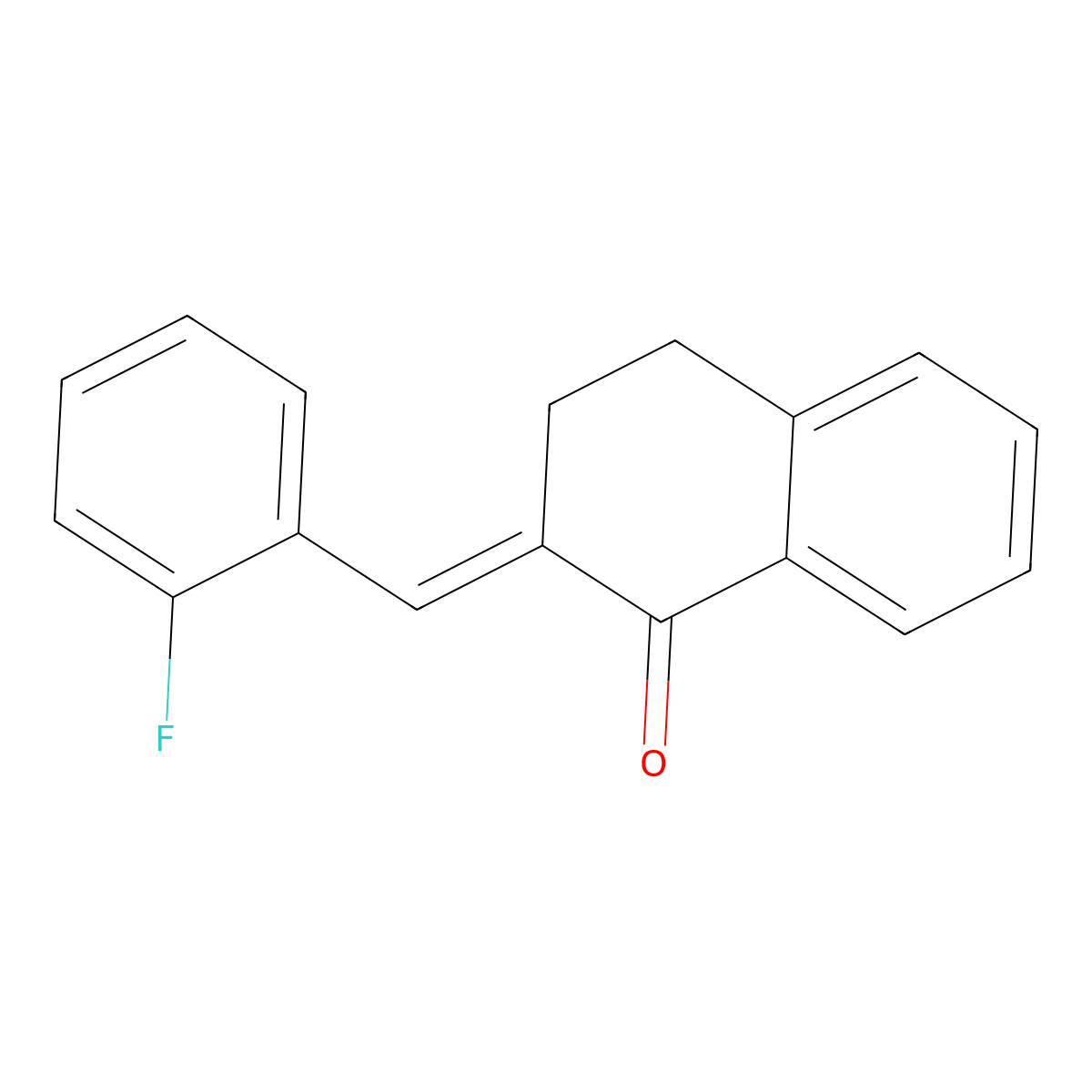 1(2H)-Naphthalenone, 2-[(2-fluorophenyl)methylene]-3,4-dihydro- molecular structure, CAS 66045-87-2