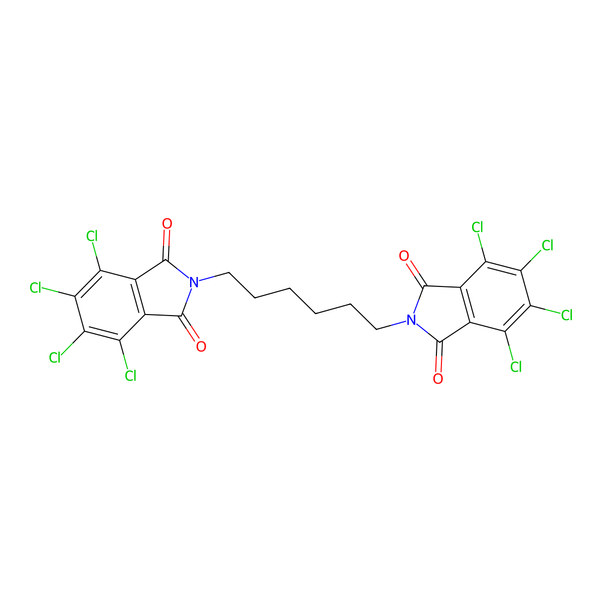2,2'-(1,6-Hexanediyl)bis(4,5,6,7-tetrachloro-1H-isoindole-1,3(2H)-dione) molecular structure, CAS 66046-85-3