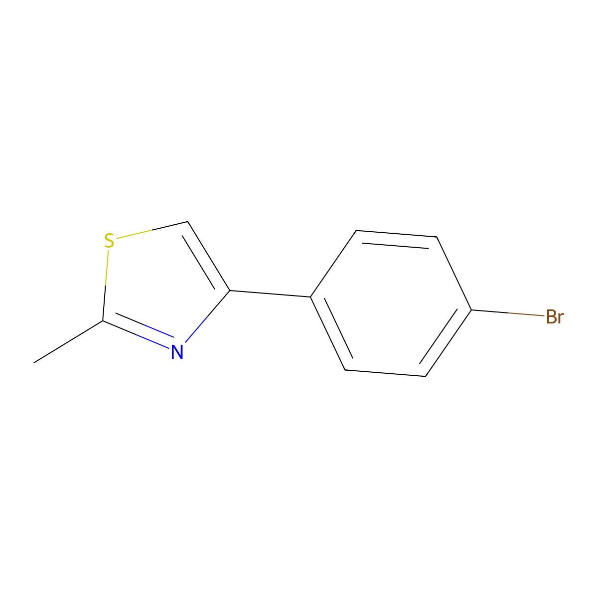 4-(4-Bromophenyl)-2-methyl-1,3-thiazole molecular structure, CAS 66047-74-3