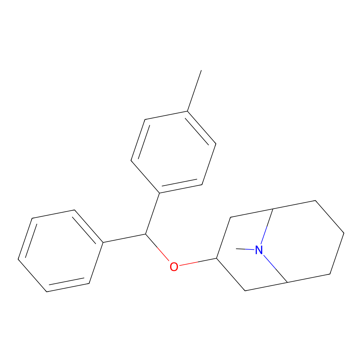 9-Azabicyclo(3.3.1)nonane, 3-alpha-(p-methyldiphenylmethoxy)-9-methyl- molecular structure, CAS 6605-96-5
