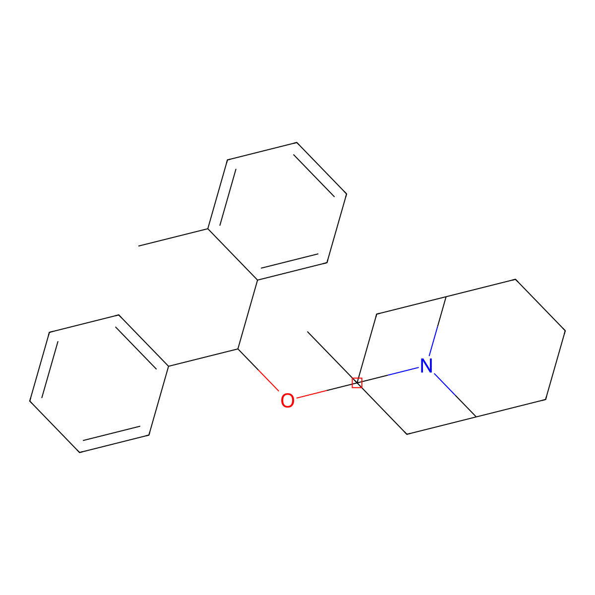 9-Azabicyclo(3.3.1)nonane, 9-ethyl-3-alpha-(o-methyldiphenylmethoxy)- molecular structure, CAS 6605-97-6