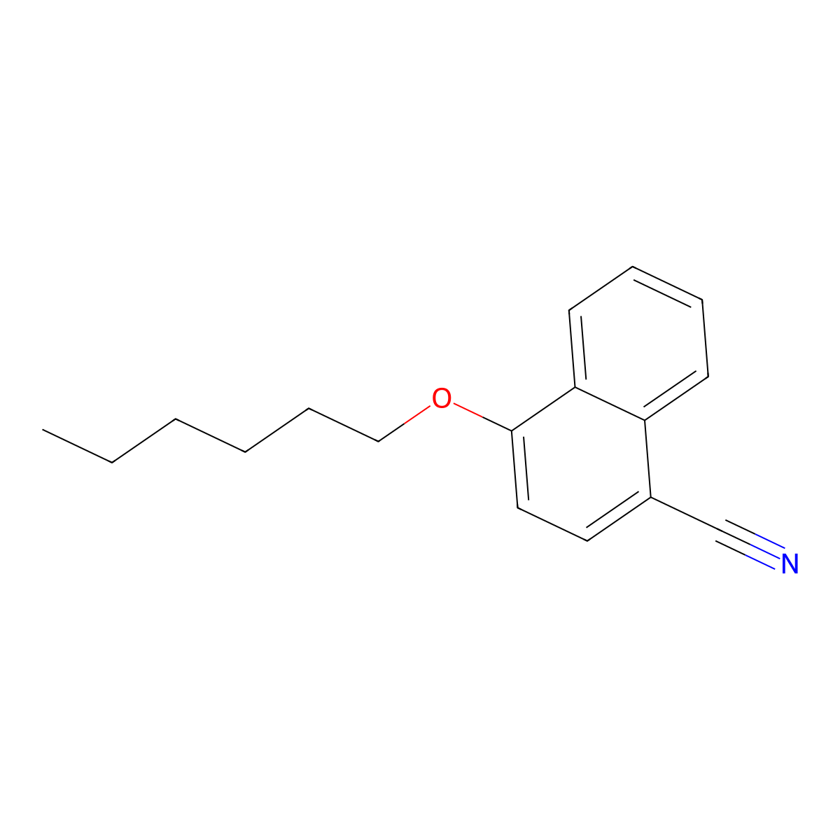 4-Hexyloxynaphthalene-1-carbonitrile molecular structure, CAS 66052-05-9