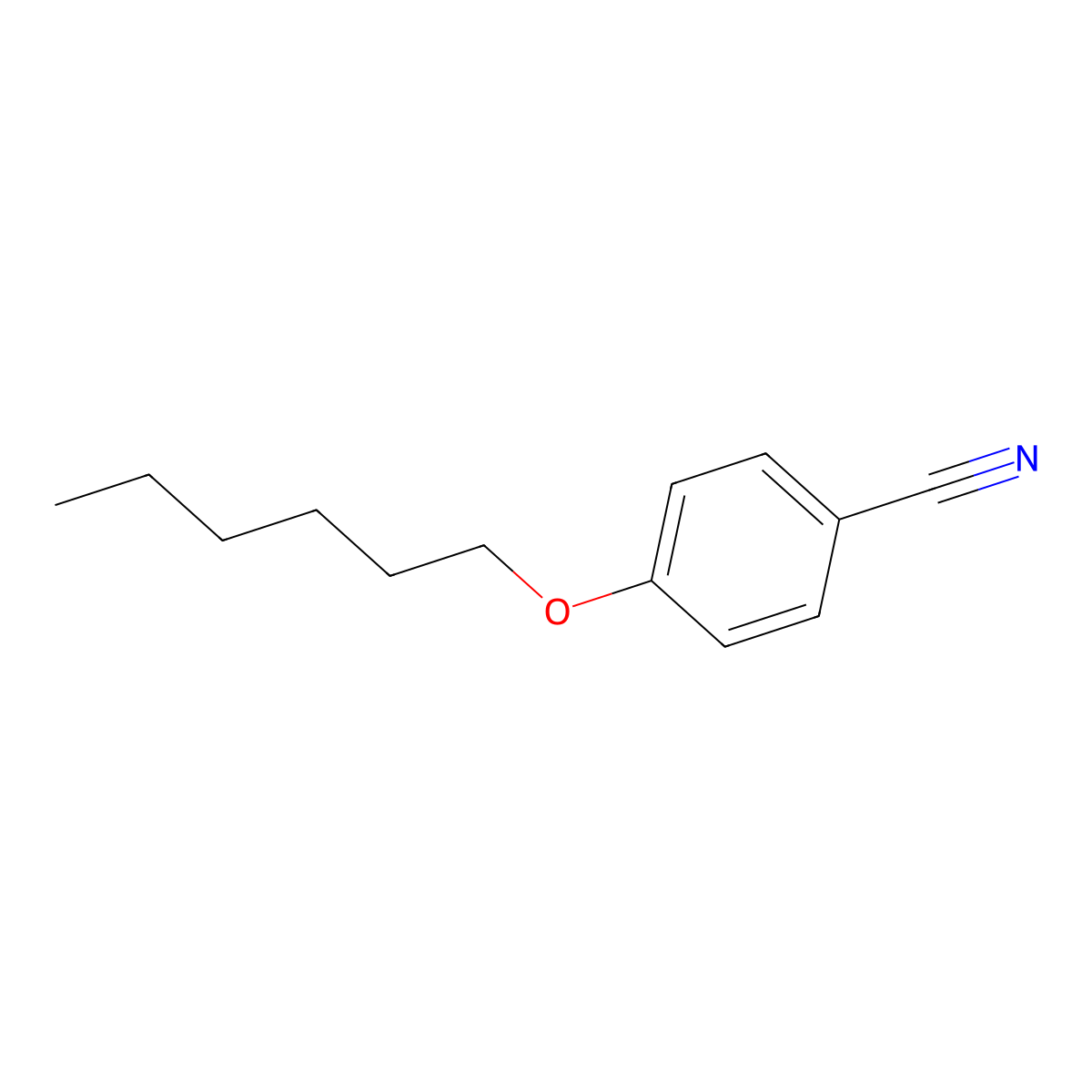 4-n-Hexyloxybenzonitrile molecular structure, CAS 66052-06-0