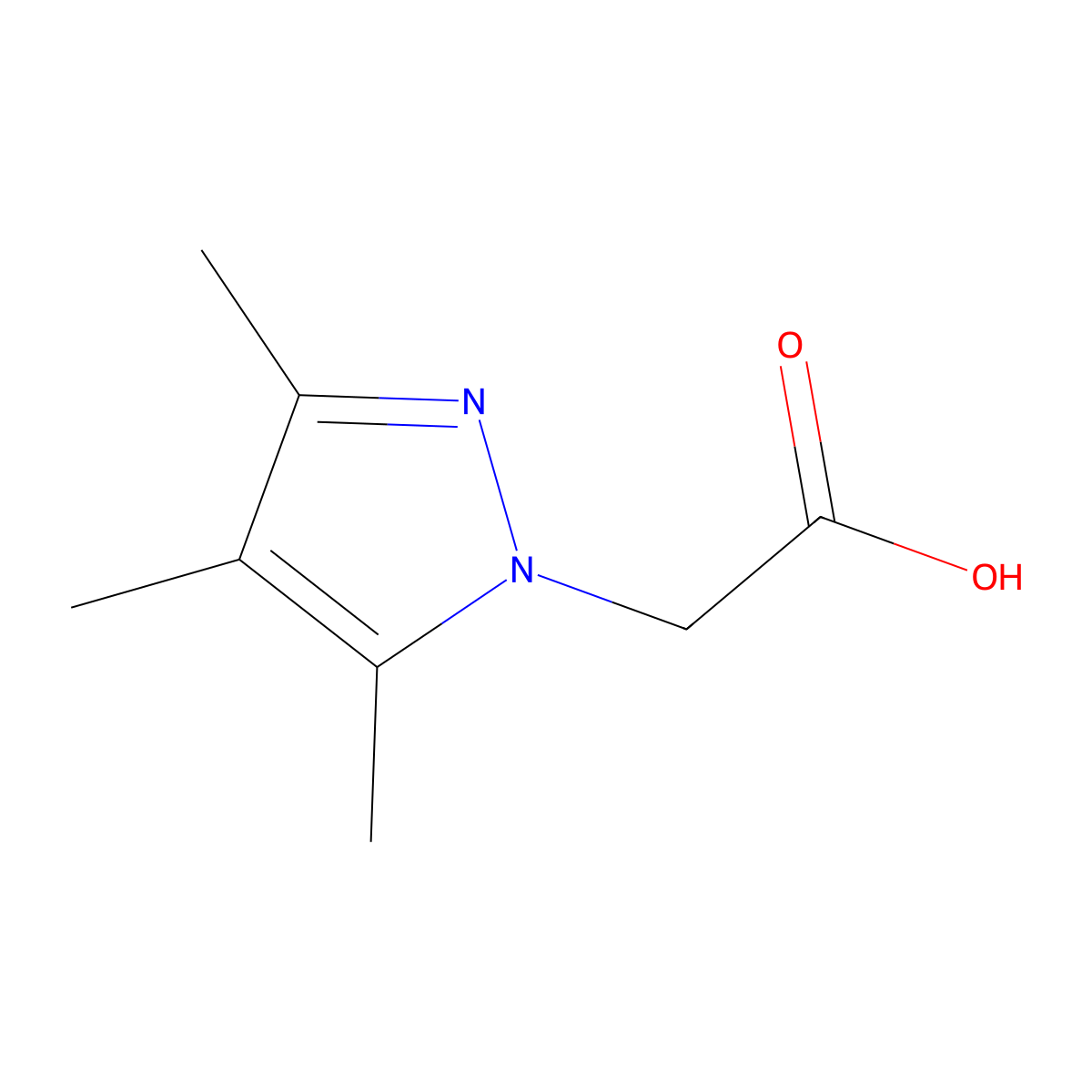 2-(3,4,5-trimethyl-1H-pyrazol-1-yl)acetic acid molecular structure, CAS 66053-93-8