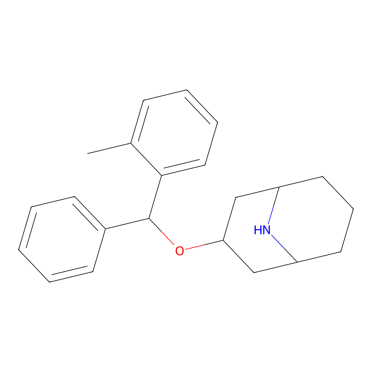 9-Azabicyclo(3.3.1)nonane, 3-alpha-(o-methyldiphenylmethoxy)- molecular structure, CAS 6606-03-7