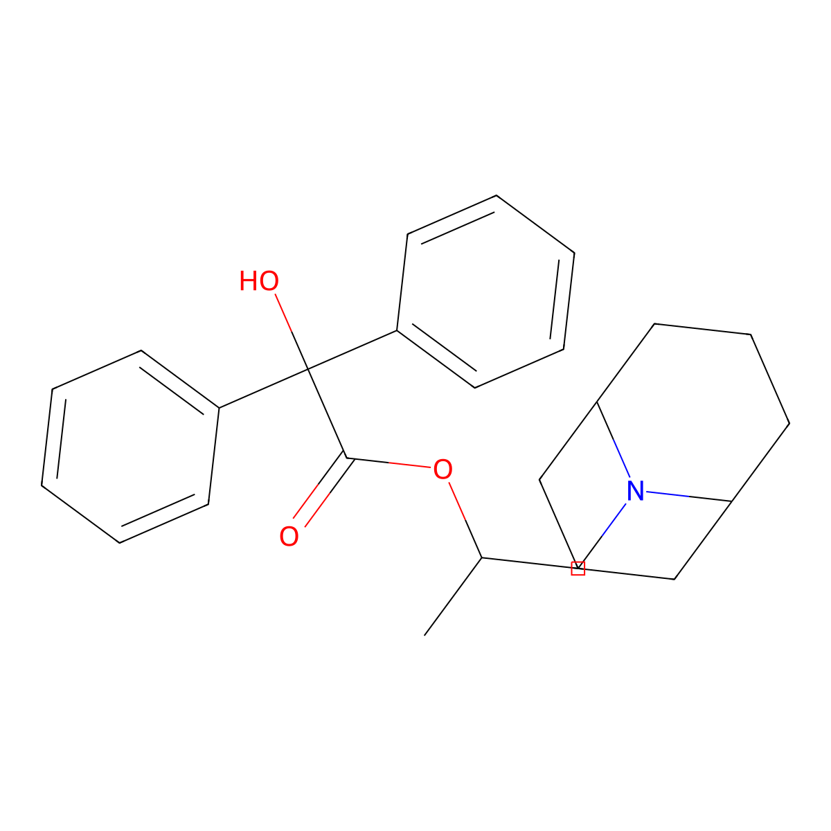 9-Azabicyclo(3.3.1)nonane, 9-(2-hydroxypropyl)-, benzilate molecular structure, CAS 6606-04-8