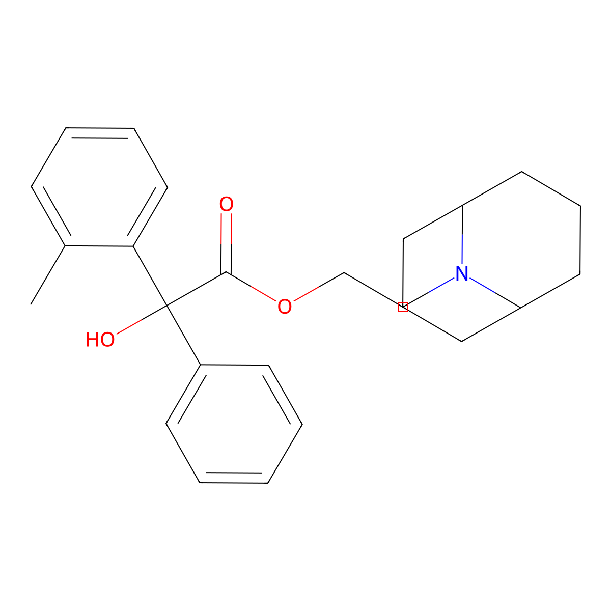 9-Azabicyclo(3.3.1)nonane, 9-(2-hydroxyethyl)-, o-methylbenzilate molecular structure, CAS 6606-06-0