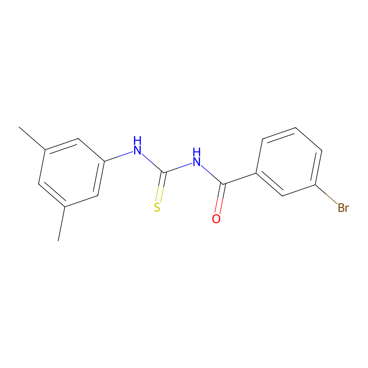 3-bromo-N-[(3,5-dimethylphenyl)carbamothioyl]benzamide molecular structure, CAS 6606-48-0