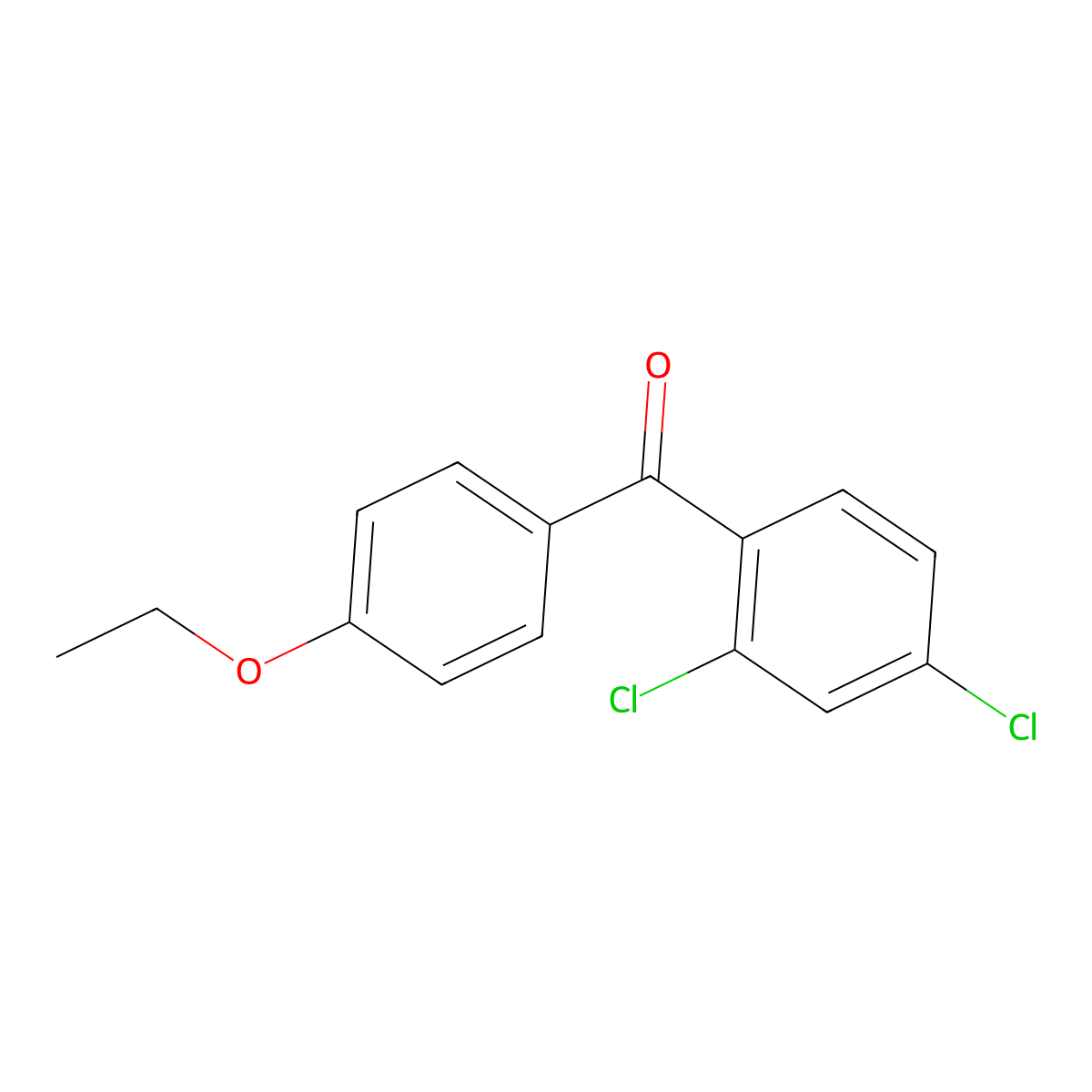 (2,4-Dichlorophenyl)(4-ethoxyphenyl)methanone molecular structure, CAS 6606-50-4