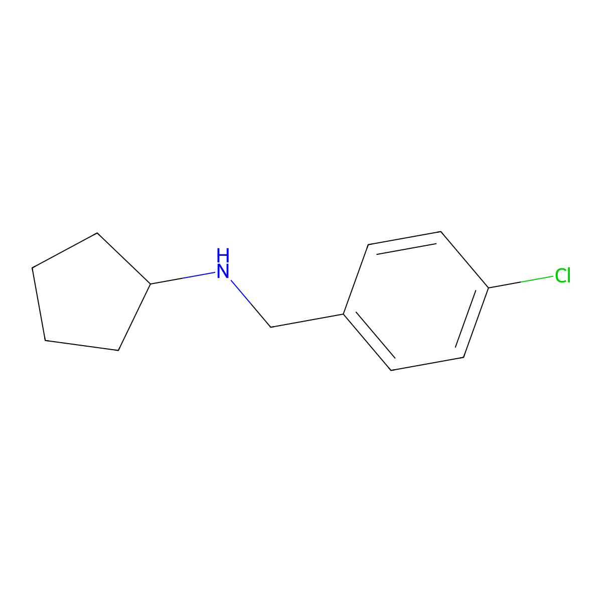 4-chloro-N-cyclopentylbenzylamine molecular structure, CAS 66063-15-8