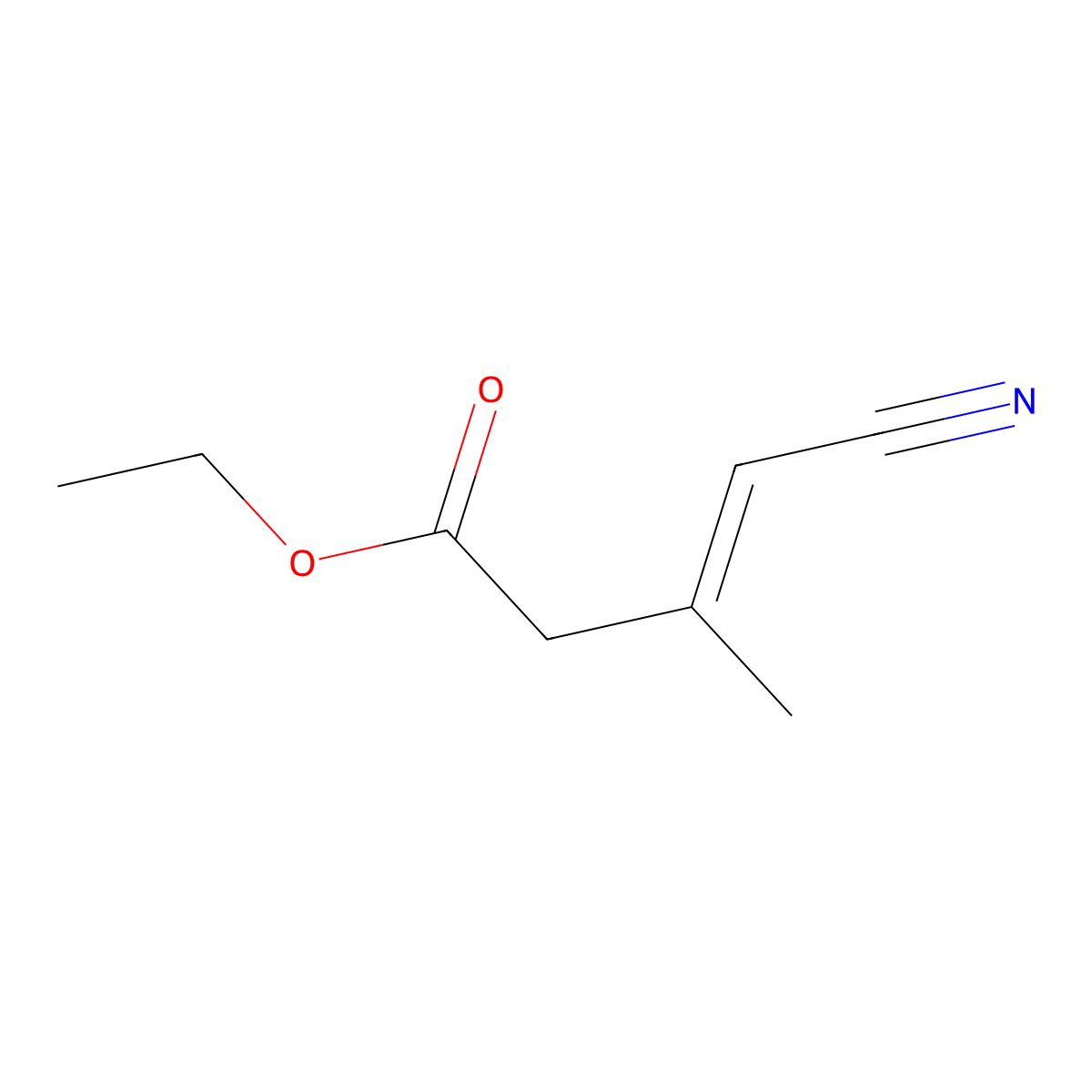 Ethyl 4-cyano-3-methylbut-3-enoate molecular structure, CAS 66066-39-5