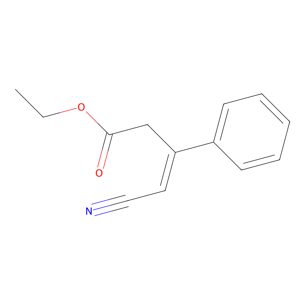 Ethyl 4-cyano-3-phenylbut-3-enoate molecular structure, CAS 66066-42-0
