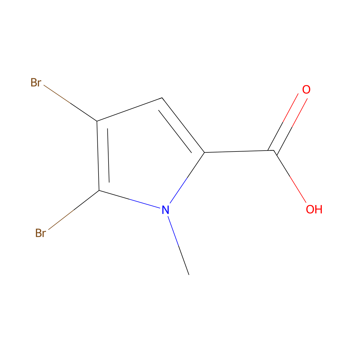 4,5-dibromo-1-methyl-1H-pyrrole-2-carboxylic acid molecular structure, CAS 66067-06-9
