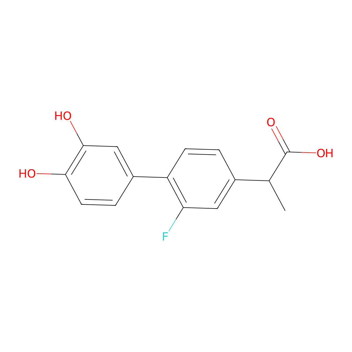 3',4'-Dihydroxyflurbiprofen molecular structure, CAS 66067-41-2