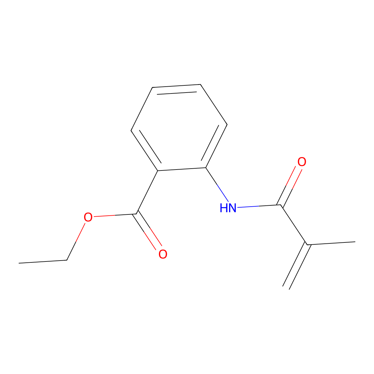 Benzoic acid, 2-[(2-methyl-1-oxo-2-propenyl)amino]-, ethyl ester molecular structure, CAS 6607-32-5