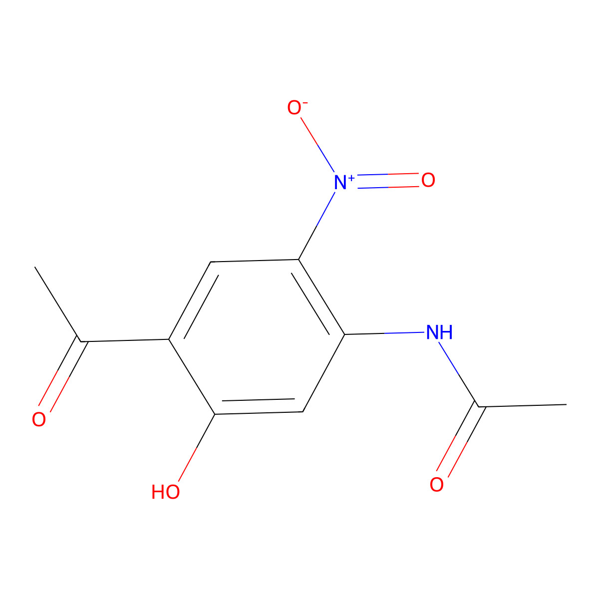 N-(4-Acetyl-5-hydroxy-2-nitrophenyl)acetamide molecular structure, CAS 6607-96-1