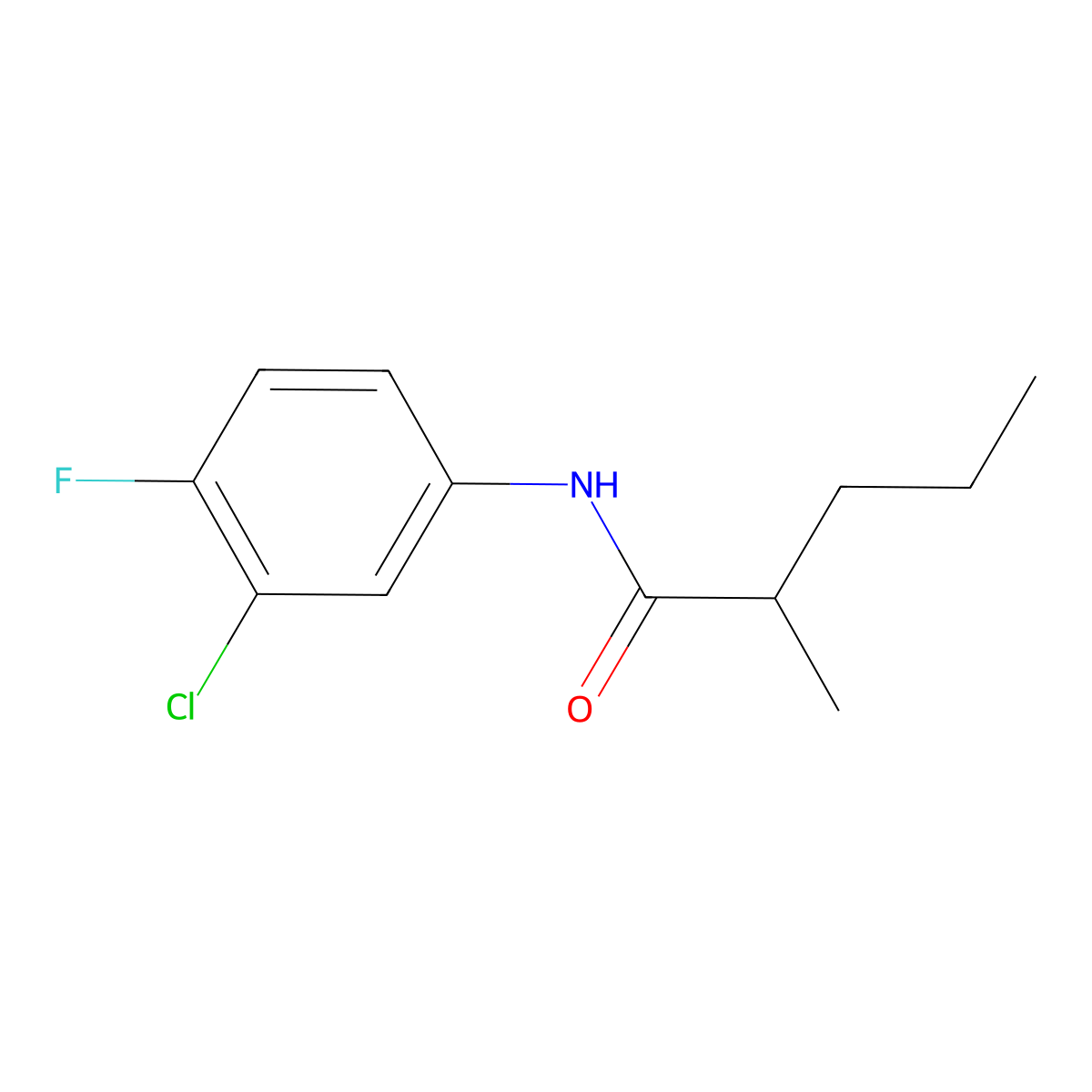 N-(3-chloro-4-fluorophenyl)-2-methylpentanamide molecular structure, CAS 6607-97-2