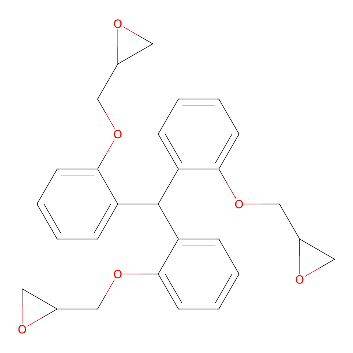 2,2',2''-(Methylidynetris(phenyleneoxymethylene))tris(oxirane) molecular structure, CAS 66072-38-6