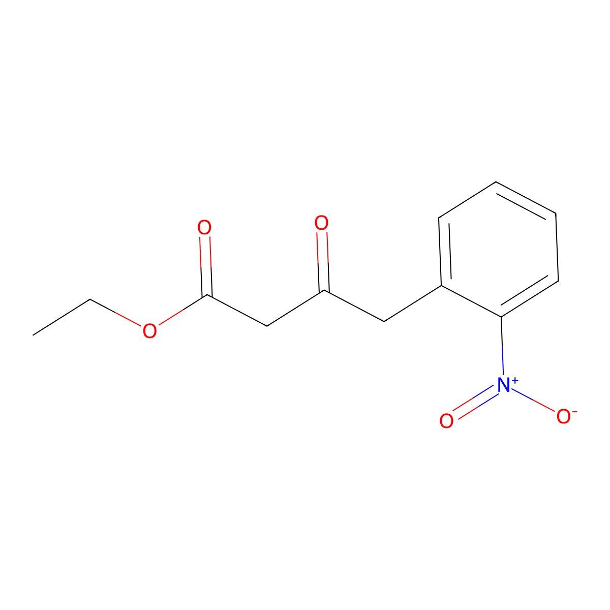 Ethyl 4-(2-nitrophenyl)-3-oxobutanoate molecular structure, CAS 66073-33-4