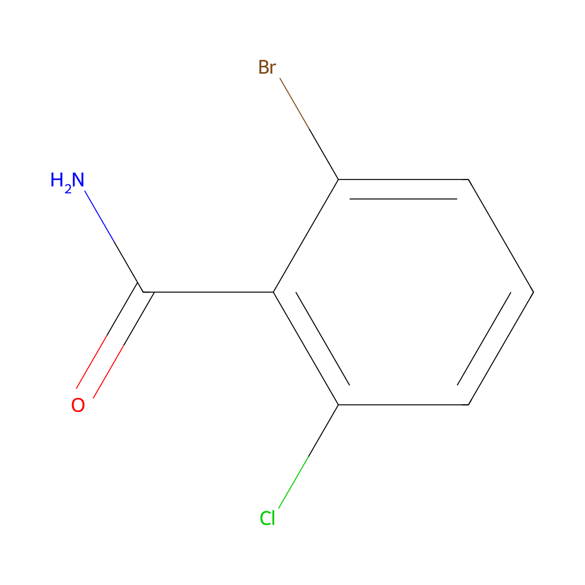 2-Bromo-6-chlorobenzamide molecular structure, CAS 66073-53-8