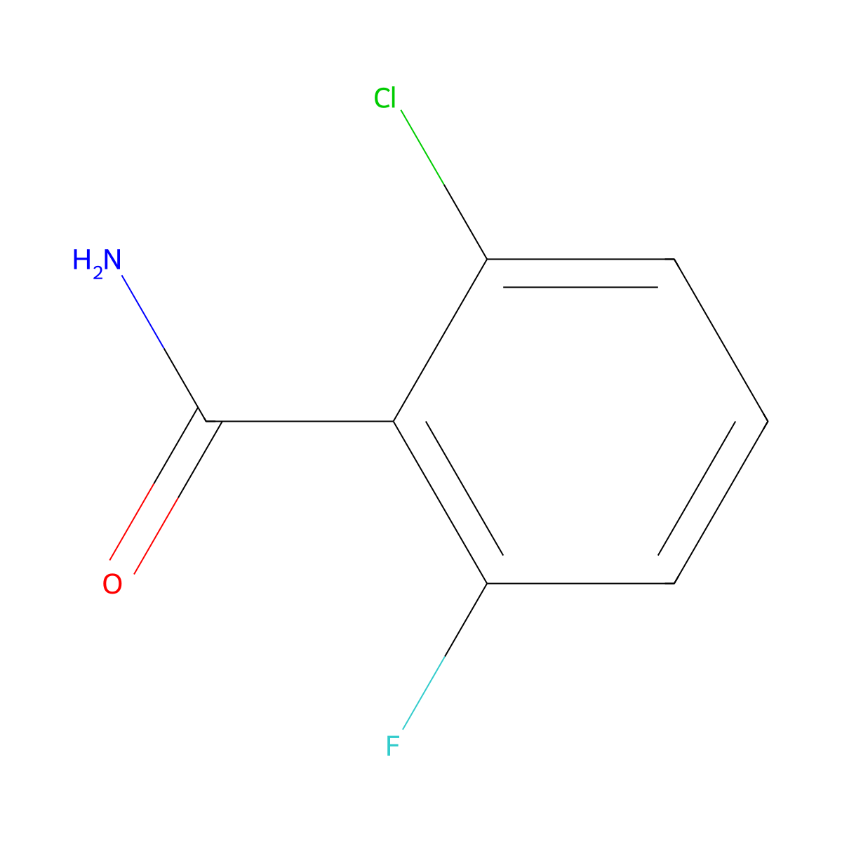 2-Chloro-6-fluorobenzamide molecular structure, CAS 66073-54-9