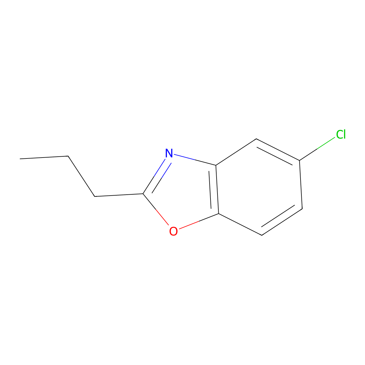 5-Chloro-2-propyl-1,3-benzoxazole molecular structure, CAS 66073-80-1