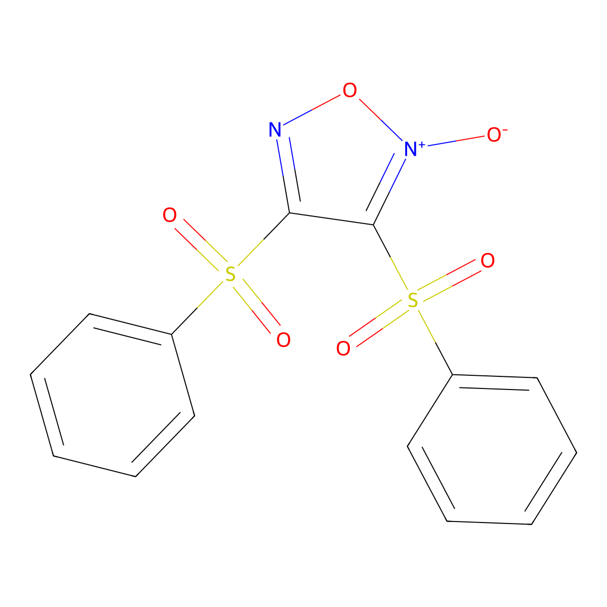 3,4-Di(benzenesulfonyl)-2-oxo-1,2,5lambda~5~-oxadiazole molecular structure, CAS 66074-00-8