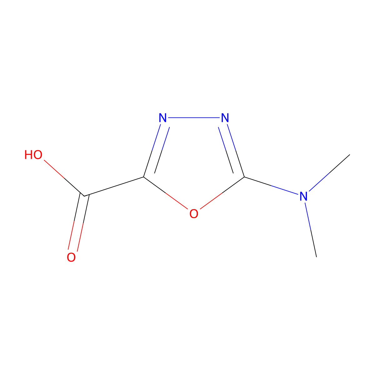 5-(Dimethylamino)-1,3,4-oxadiazole-2-carboxylic acid molecular structure, CAS 66074-30-4