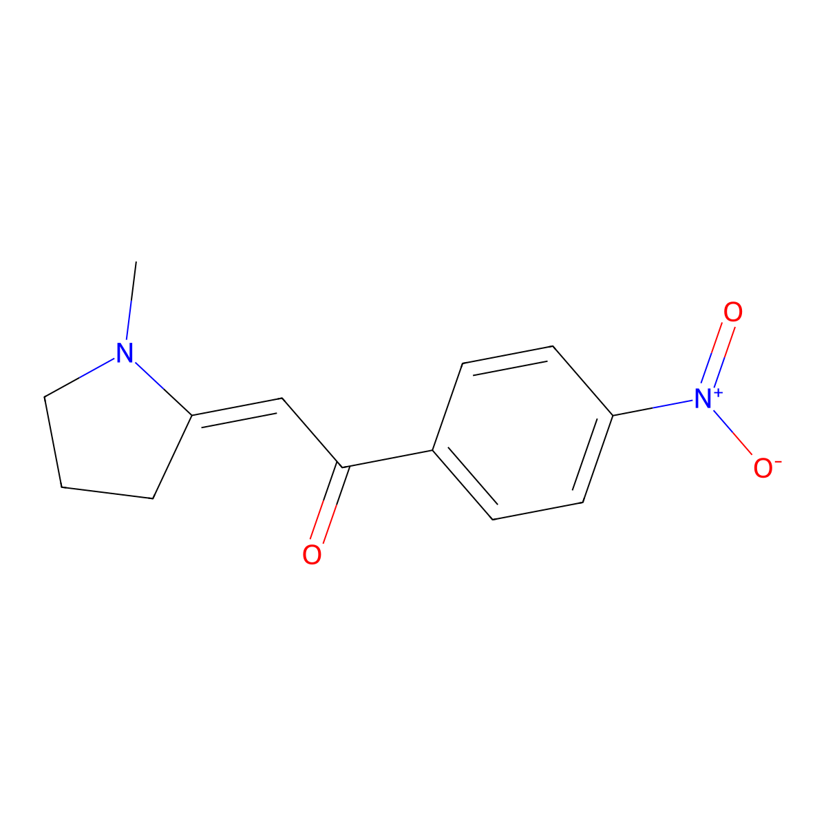 2-(1-Methylpyrrolidin-2-ylidene)-1-(4-nitrophenyl)ethanone molecular structure, CAS 66075-42-1