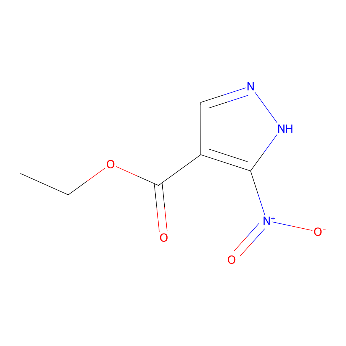 Ethyl 3-nitro-1H-pyrazole-4-carboxylate molecular structure, CAS 66077-42-7