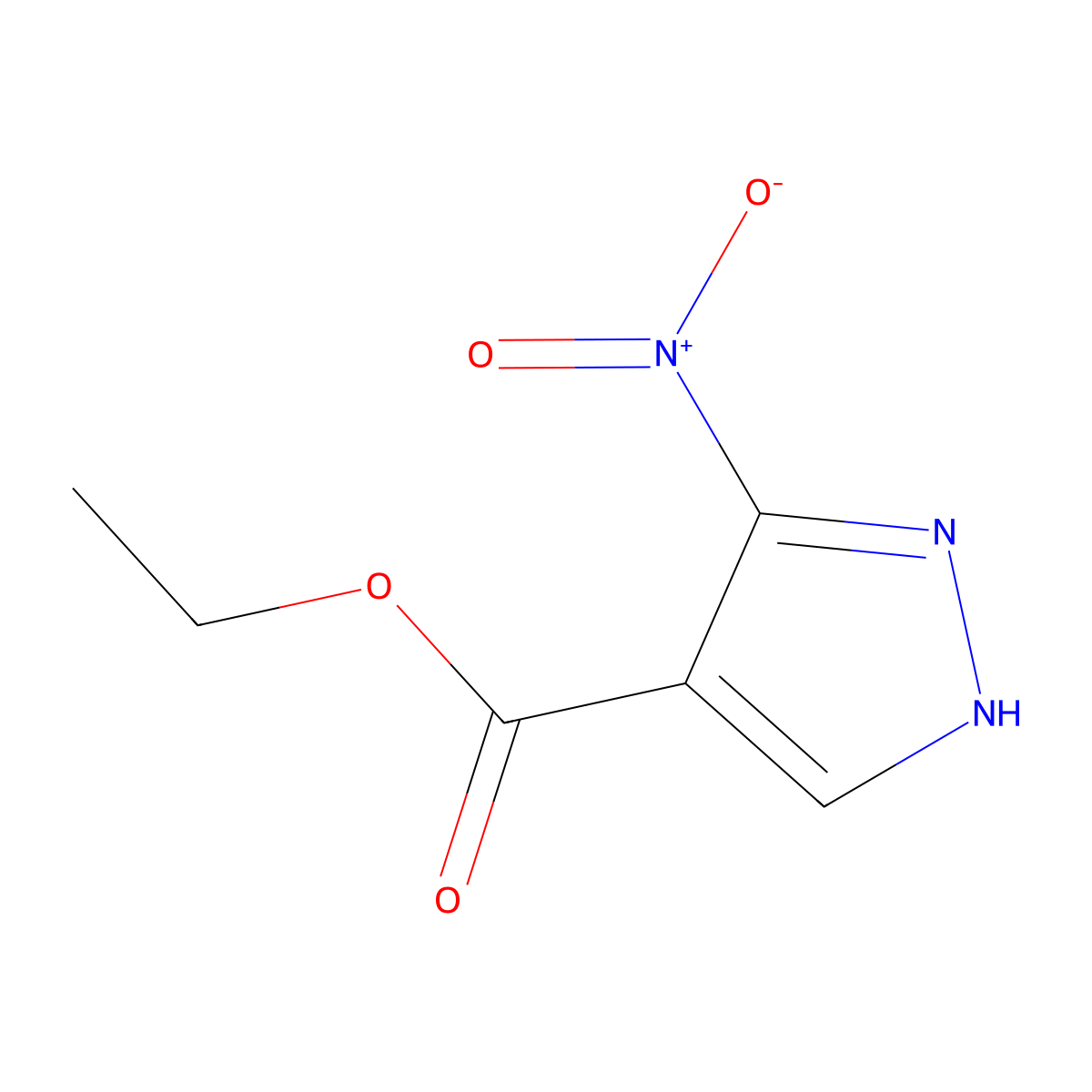 Ethyl 3-nitro-1H-pyrazole-4-carboxylate molecular structure, CAS 66077-42-7
