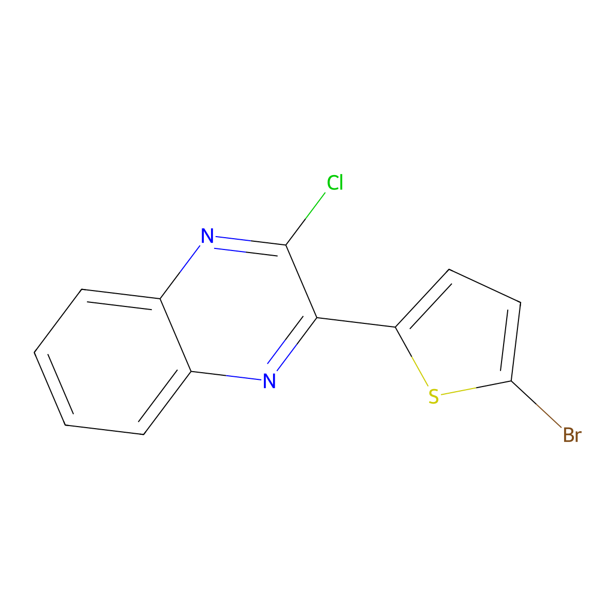 2-(5-Bromothiophen-2-yl)-3-chloroquinoxaline molecular structure, CAS 66078-66-8