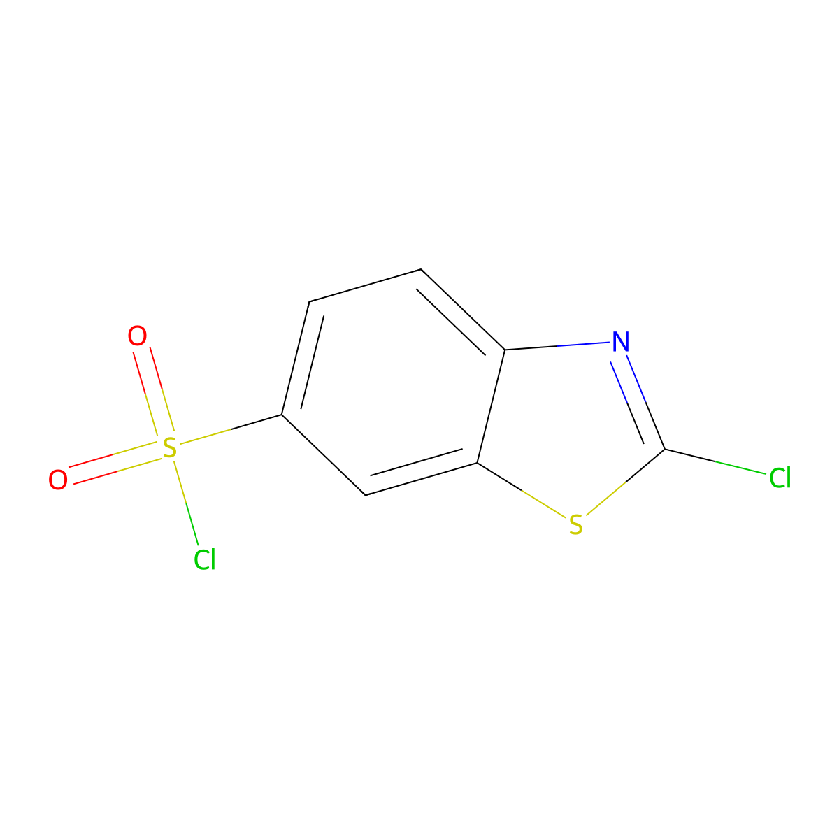 2-Chloro-1,3-benzothiazole-6-sulfonyl chloride molecular structure, CAS 6608-50-0