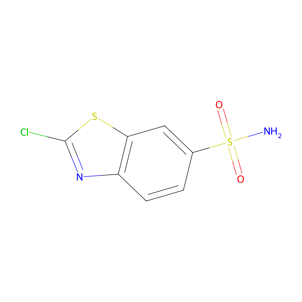 2-Chloro-1,3-benzothiazole-6-sulfonamide molecular structure, CAS 6608-52-2
