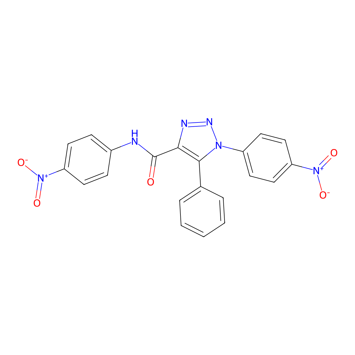 N,1-Bis(4-nitrophenyl)-5-phenyl-1H-1,2,3-triazole-4-carboxamide molecular structure, CAS 660817-08-3