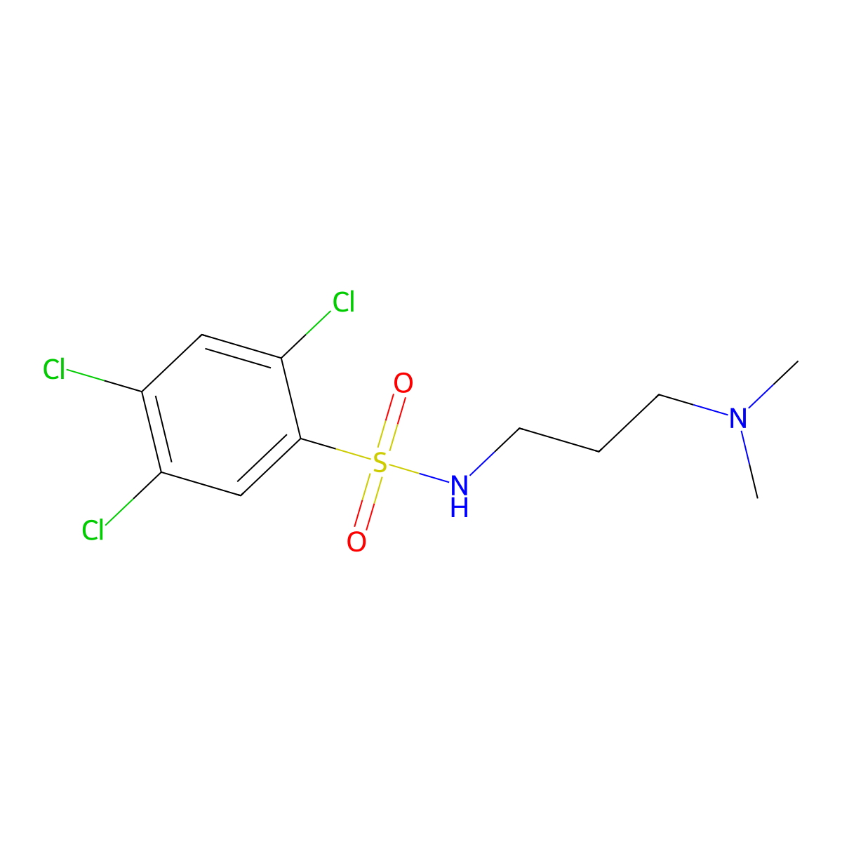 2,4,5-trichloro-N-[3-(dimethylamino)propyl]benzenesulfonamide molecular structure, CAS 660820-02-0