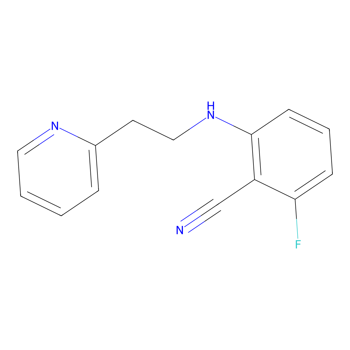 2-Fluoro-6-(2-pyridin-2-ylethylamino)benzonitrile molecular structure, CAS 660820-66-6