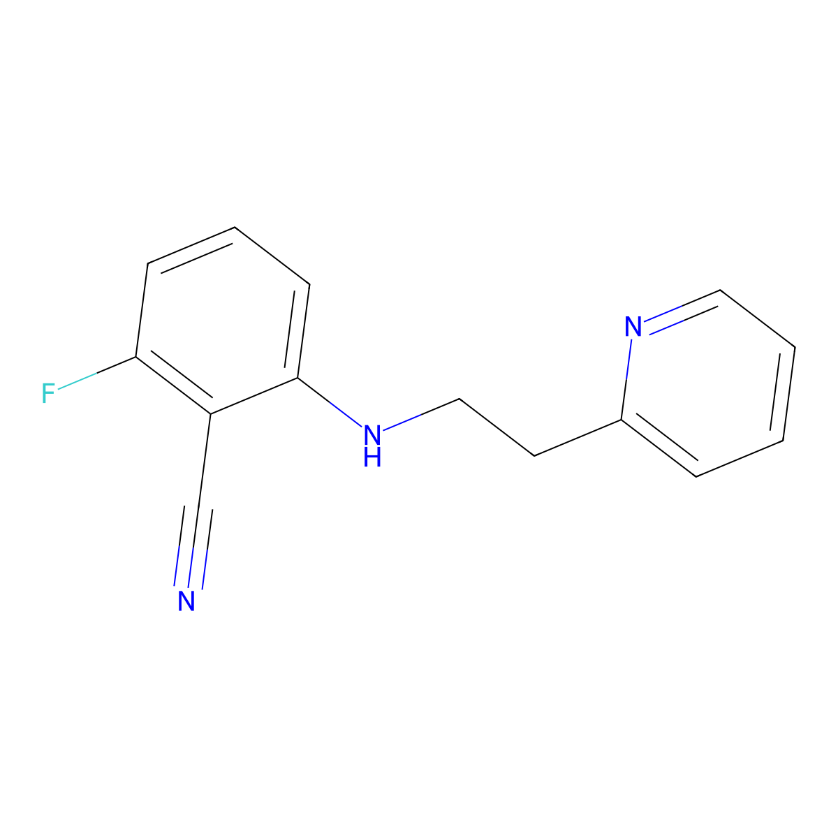 2-Fluoro-6-(2-pyridin-2-ylethylamino)benzonitrile molecular structure, CAS 660820-66-6