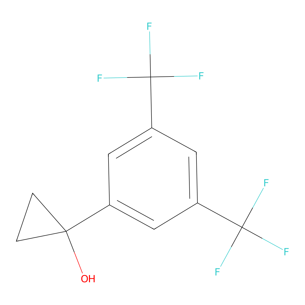 1-[3,5-Bis(trifluoromethyl)phenyl]cyclopropan-1-ol molecular structure, CAS 660820-79-1