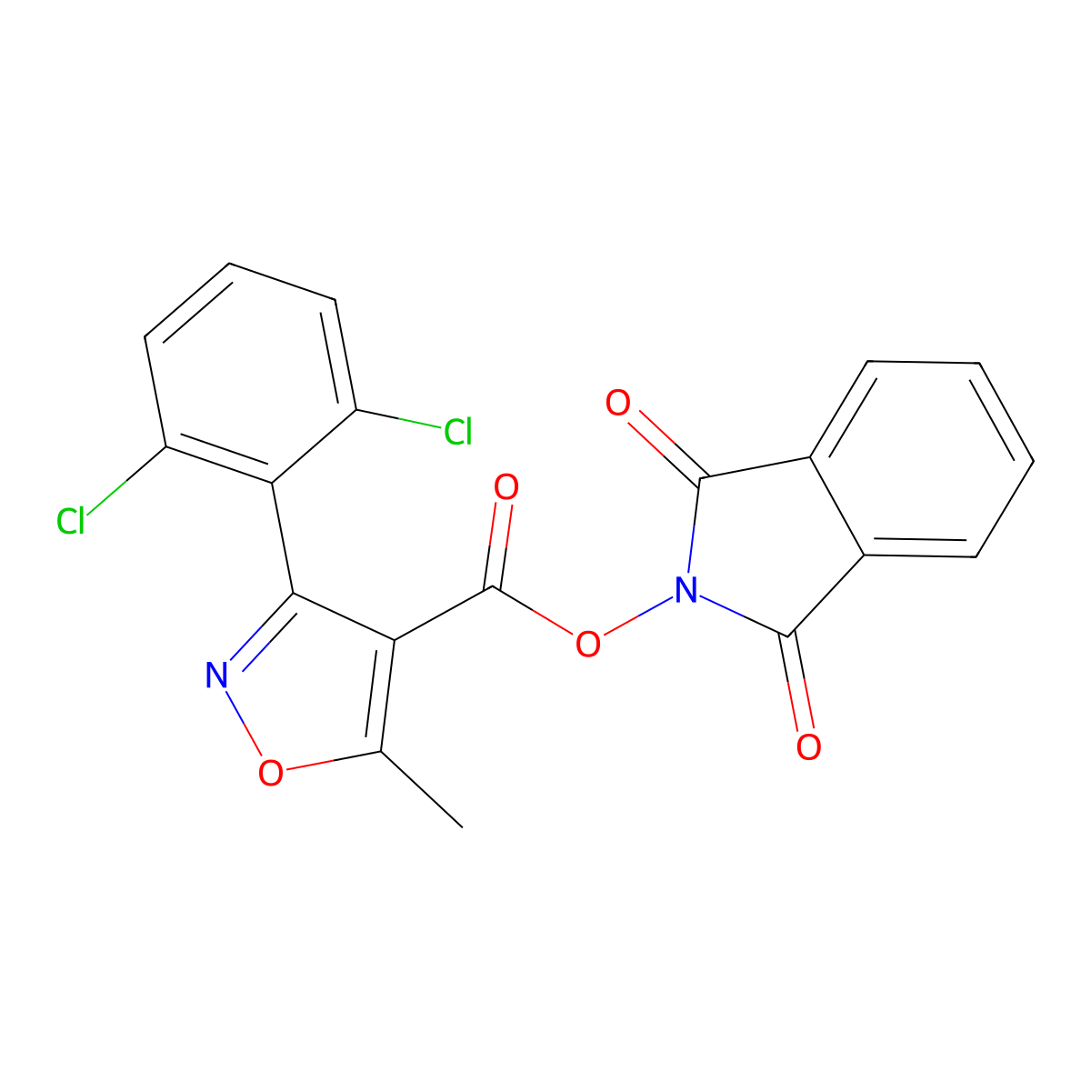 1,3-Dioxoisoindolin-2-yl 3-(2,6-dichlorophenyl)-5-methylisoxazole-4-carboxylate molecular structure, CAS 660821-03-4
