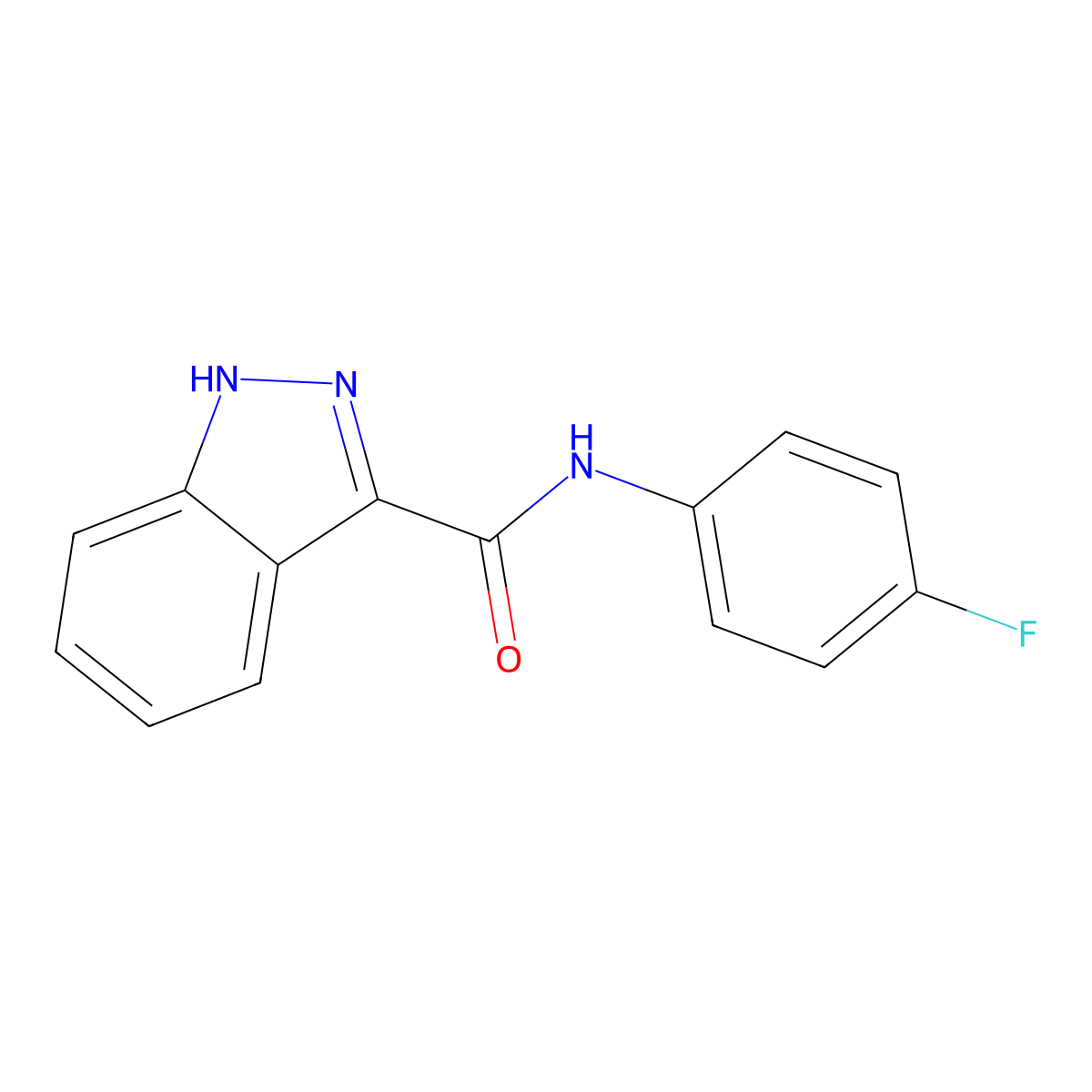 N-(4-fluorophenyl)-1H-indazole-3-carboxamide molecular structure, CAS 660823-00-7