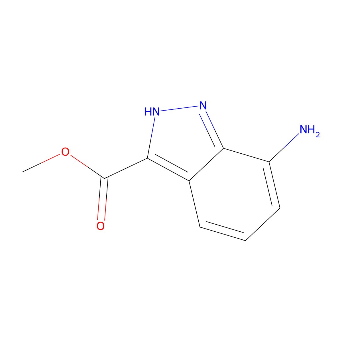 Methyl 7-amino-1H-indazole-3-carboxylate molecular structure, CAS 660823-37-0