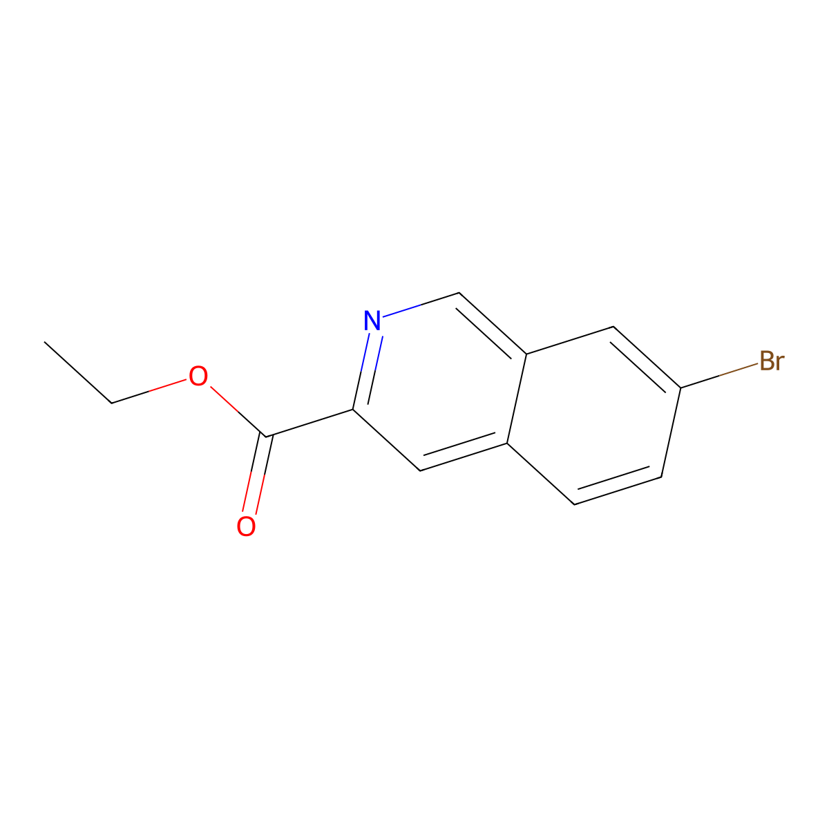 Ethyl 7-bromoisoquinoline-3-carboxylate molecular structure, CAS 660830-62-6