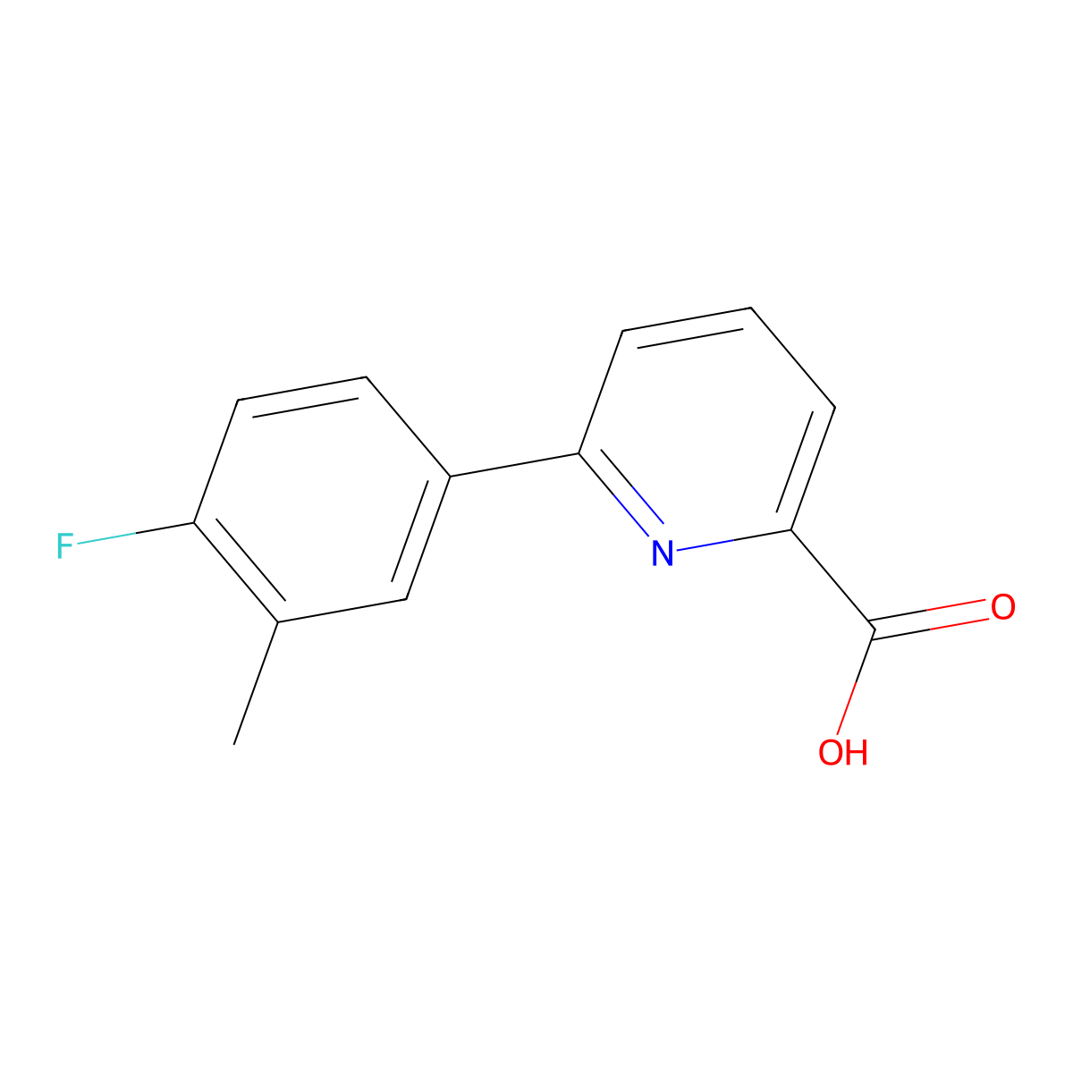 6-(4-Fluoro-3-methylphenyl)picolinic acid molecular structure, CAS 660830-88-6
